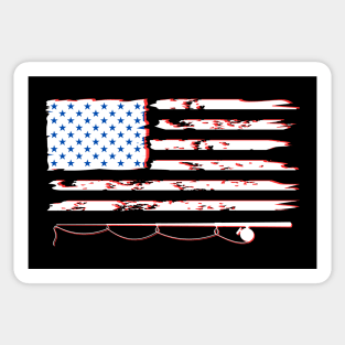 American Flag Fishing Sticker